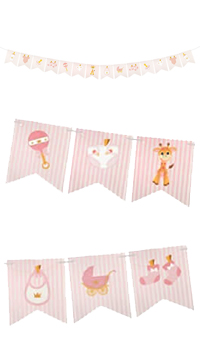 GUIRLANDE BABY SHOWER FILLE - Guirlandes - Décos salle et lieu de réception - Mariages, baptêmes, communions - Fête en Fête - Déguisements, mariages, baptêmes, articles de fête, halloween 