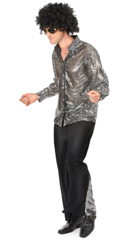 DEGUISEMENT DISCO ARGENT - Hommes - Costumes - Déguisements et accessoires - Fête en Fête - Déguisements, mariages, baptêmes, articles de fête, halloween 