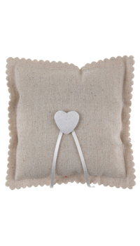 COUSSIN PORTE-ALLIANCES NATUREL - Coussins et porte-alliances - Accessoires de la mariée - Mariages, baptêmes, communions - Fête en Fête - Déguisements, mariages, baptêmes, articles de fête, halloween 