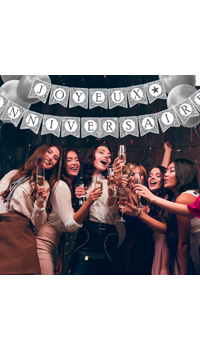 GUIRLANDE ANNIVERSAIRE ARGENT - Guirlandes, lampions, ballons, déco - Fêtes - Fêtes et anniversaires - Fête en Fête - Déguisements, mariages, baptêmes, articles de fête, halloween 