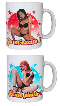 MUG STRIPTEASE - Verres, tasses et biberons - Cadeaux humoristiques - Fêtes et anniversaires - Fête en Fête - Déguisements, mariages, baptêmes, articles de fête, halloween 
