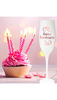 FLUTE ANNIVERSAIRE - Verres, tasses et biberons - Cadeaux humoristiques - Fêtes et anniversaires - Fête en Fête - Déguisements, mariages, baptêmes, articles de fête, halloween 