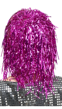 PERRUQUE DISCO ROSE - Perruques - Perruques et postiches - Déguisements et accessoires - Fête en Fête - Déguisements, mariages, baptêmes, articles de fête, halloween 