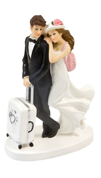 FIGURINE MARIAGE AVEC VALISE - Mariage - Hymens - Mariages, baptêmes, communions - Fête en Fête - Déguisements, mariages, baptêmes, articles de fête, halloween 
