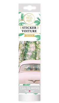 STICKER VOITURE VIVE LES MARIES - Décos voitures - Mariages, baptêmes, communions - Fête en Fête - Déguisements, mariages, baptêmes, articles de fête, halloween 