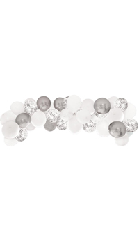 KIT ARCHE + BALLONS BLANC ET ARGENT - Guirlandes, lampions, ballons, déco - Fêtes - Fêtes et anniversaires - Fête en Fête - Déguisements, mariages, baptêmes, articles de fête, halloween 