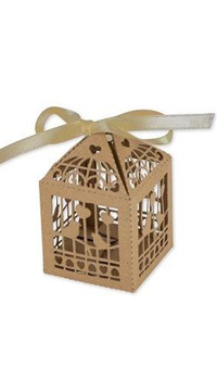 BOITE AJOUREE CAGE A OISEAUX - Boites et contenants, plastique, carton - Contenants à dragées - Mariages, baptêmes, communions - Fête en Fête - Déguisements, mariages, baptêmes, articles de fête, halloween 
