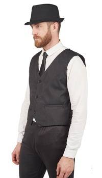 GILET SANS MANCHES NOIR - Hommes - Costumes - Déguisements et accessoires - Fête en Fête - Déguisements, mariages, baptêmes, articles de fête, halloween 