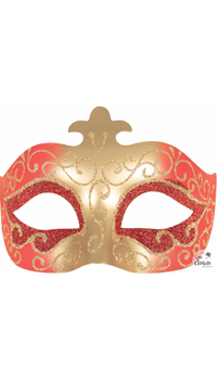 LOUP VENITIEN OR ET ROUGE - Masques et loups - Accessoires - Déguisements et accessoires - Fête en Fête - Déguisements, mariages, baptêmes, articles de fête, halloween 