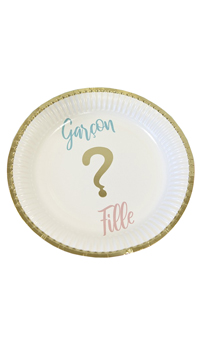 ASSIETTES GENDER REVEAL, PAQUET DE 6 - Baby shower - Fêtes et anniversaires - Fête en Fête - Déguisements, mariages, baptêmes, articles de fête, halloween 