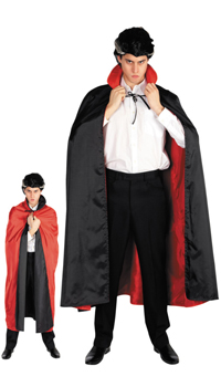 CAPE NOIRE ET ROUGE REVERSIBLE - Déguisements hommes - Costumes - Halloween - Fête en Fête - Déguisements, mariages, baptêmes, articles de fête, halloween 