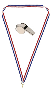 SIFFLET AVEC RUBAN TRICOLORE - Faire du bruit - Articles supporters et drapeaux - Fête en Fête - Déguisements, mariages, baptêmes, articles de fête, halloween 