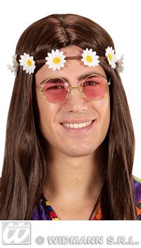 COURONNE HIPPIE FLEURS BLANCHES - Serre-tête, diadèmes et ailes - Accessoires - Déguisements et accessoires - Fête en Fête - Déguisements, mariages, baptêmes, articles de fête, halloween 