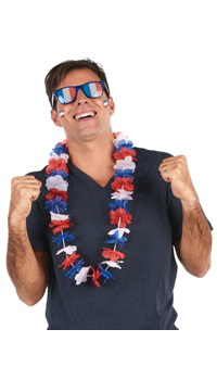 COLLIER TRICOLORE - Accessoires du supporter - Articles supporters et drapeaux - Fête en Fête - Déguisements, mariages, baptêmes, articles de fête, halloween 
