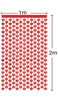 RIDEAU COEURS ROUGES - Guirlandes, lampions, ballons, déco - Fêtes - Fêtes et anniversaires - Fête en Fête - Déguisements, mariages, baptêmes, articles de fête, halloween 