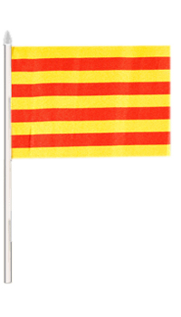 DRAPEAU CATALAN 30cmX45cm - Drapeaux et pavoisements - Articles supporters et drapeaux - Fête en Fête - Déguisements, mariages, baptêmes, articles de fête, halloween 