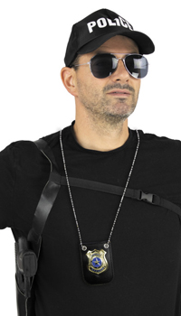 PLAQUE DE POLICE - Divers accesoires - Accessoires - Déguisements et accessoires - Fête en Fête - Déguisements, mariages, baptêmes, articles de fête, halloween 