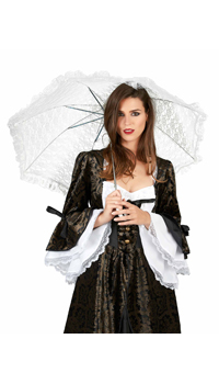 OMBRELLE DENTELLE BLANCHE - Jarretières, ombrelles et autres  - Accessoires de la mariée - Mariages, baptêmes, communions - Fête en Fête - Déguisements, mariages, baptêmes, articles de fête, halloween 
