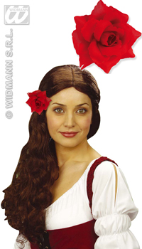 ROSE ROUGE SUR CLIP  - Divers accesoires - Accessoires - Déguisements et accessoires - Fête en Fête - Déguisements, mariages, baptêmes, articles de fête, halloween 