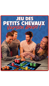 JEU DES PETITS CHEVAUX VERSION APERO - Jeux pour adultes - Cadeaux humoristiques - Fêtes et anniversaires - Fête en Fête - Déguisements, mariages, baptêmes, articles de fête, halloween 