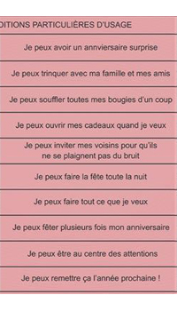 CARTE HUMORISTIQUE PERMIS DE FETER ANNIVERSAIRE - Tees-shirt, tabliers et cartes - Cadeaux humoristiques - Fêtes et anniversaires - Fête en Fête - Déguisements, mariages, baptêmes, articles de fête, halloween 