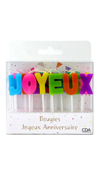 BOUGIES JOYEUX ANNIVERSAIRE - Bougies - Anniversaires - Fêtes et anniversaires - Fête en Fête - Déguisements, mariages, baptêmes, articles de fête, halloween 