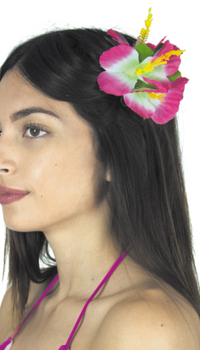 FLEUR HAWAIENNE POUR CHEVEUX - Chapeaux et coiffes - Accessoires - Déguisements et accessoires - Fête en Fête - Déguisements, mariages, baptêmes, articles de fête, halloween 