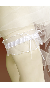 JARRETIERE BLANCHE - Jarretières, ombrelles et autres  - Accessoires de la mariée - Mariages, baptêmes, communions - Fête en Fête - Déguisements, mariages, baptêmes, articles de fête, halloween 