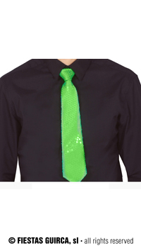 CRAVATE PAILLETTE VERTE - Cravates, noeuds papillon et bretelles - Accessoires - Déguisements et accessoires - Fête en Fête - Déguisements, mariages, baptêmes, articles de fête, halloween 