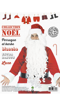 PERRUQUE ET BARBE DE PERE NOEL - Perruques - Perruques et postiches - Déguisements et accessoires - Fête en Fête - Déguisements, mariages, baptêmes, articles de fête, halloween 