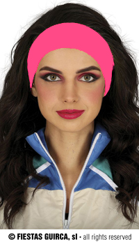 BANDEAU FLUO ROSE - bandeaux et bandanas - Accessoires - Déguisements et accessoires - Fête en Fête - Déguisements, mariages, baptêmes, articles de fête, halloween 