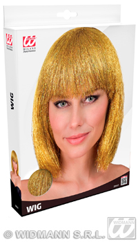 PERRUQUE DISCO OR - Perruques - Perruques et postiches - Déguisements et accessoires - Fête en Fête - Déguisements, mariages, baptêmes, articles de fête, halloween 