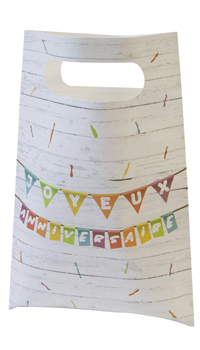 SACS EN PAPIER ANNIVERSAIRE, LOT DE 6 - Papiers, sacs zip et cello - Vaisselle et emballages - Fête en Fête - Déguisements, mariages, baptêmes, articles de fête, halloween 