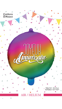 BALLON ROND ANNIVERSAIRE - Décorations - Anniversaires - Fêtes et anniversaires - Fête en Fête - Déguisements, mariages, baptêmes, articles de fête, halloween 