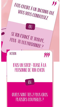 JEU CARTES ACTION OU VERITE EVJF - Gages et accessoires - Enterrements vie de célibataire - Fêtes et anniversaires - Fête en Fête - Déguisements, mariages, baptêmes, articles de fête, halloween 