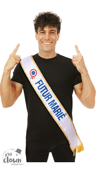 ECHARPE FUTUR MARIE - Gages et accessoires - Enterrements vie de célibataire - Fêtes et anniversaires - Fête en Fête - Déguisements, mariages, baptêmes, articles de fête, halloween 
