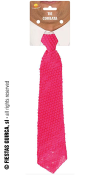 CRAVATE PAILLETTE FUSCHIA - Cravates, noeuds papillon et bretelles - Accessoires - Déguisements et accessoires - Fête en Fête - Déguisements, mariages, baptêmes, articles de fête, halloween 