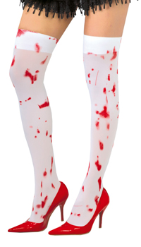 BAS BLANCS ENSANGLANTES, LA PAIRE - Accessoires halloween - Halloween - Fête en Fête - Déguisements, mariages, baptêmes, articles de fête, halloween 