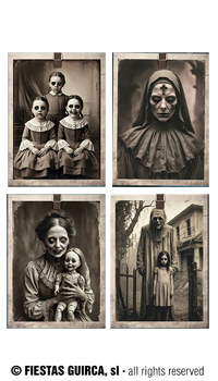 GUIRLANDE PHOTOS VINTAGE - Décorations halloween - Halloween - Fête en Fête - Déguisements, mariages, baptêmes, articles de fête, halloween 