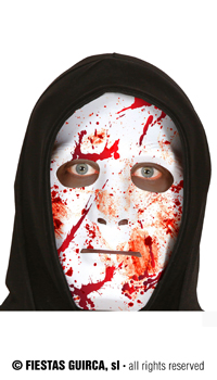 MASQUE BLANC ENSANGLANTE - Masques - Halloween - Fête en Fête - Déguisements, mariages, baptêmes, articles de fête, halloween 