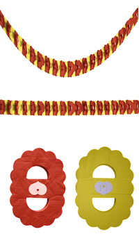 GUIRLANDE PAPIER ZINNIA ESPAGNE - Décorations catalanes - Catalans - Articles supporters et drapeaux - Fête en Fête - Déguisements, mariages, baptêmes, articles de fête, halloween 