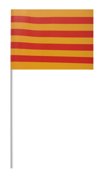 DRAPEAU PAPIER CATALAN - Maquillage et tissus catalans - Catalans - Articles supporters et drapeaux - Fête en Fête - Déguisements, mariages, baptêmes, articles de fête, halloween 