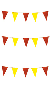 GUIRLANDE PLASTIQUE ROUGE/JAUNE - Décorations catalanes - Catalans - Articles supporters et drapeaux - Fête en Fête - Déguisements, mariages, baptêmes, articles de fête, halloween 