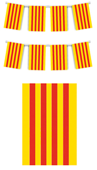 GUIRLANDE PLASTIQUE CATALANE - Décorations catalanes - Catalans - Articles supporters et drapeaux - Fête en Fête - Déguisements, mariages, baptêmes, articles de fête, halloween 