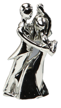 FIGURINE MARIAGE ARGENT H10CM - Mariage - Hymens - Mariages, baptêmes, communions - Fête en Fête - Déguisements, mariages, baptêmes, articles de fête, halloween 