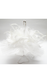 PORTE ALLIANCES AVEC PLUMES BLANC - Coussins et porte-alliances - Accessoires de la mariée - Mariages, baptêmes, communions - Fête en Fête - Déguisements, mariages, baptêmes, articles de fête, halloween 