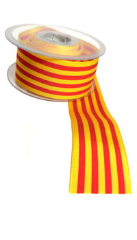 RUBAN CATALAN 38mm, LE M - Accessoires de mairie - Articles supporters et drapeaux - Fête en Fête - Déguisements, mariages, baptêmes, articles de fête, halloween 