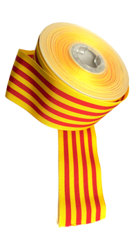 RUBAN CATALAN 48mm, LE M - Accessoires de mairie - Articles supporters et drapeaux - Fête en Fête - Déguisements, mariages, baptêmes, articles de fête, halloween 