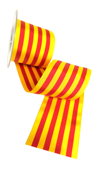 RUBAN CATALAN 68mm, LE M - Accessoires de mairie - Articles supporters et drapeaux - Fête en Fête - Déguisements, mariages, baptêmes, articles de fête, halloween 