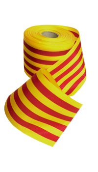 RUBAN CATALAN 80mm, LE M - Accessoires de mairie - Articles supporters et drapeaux - Fête en Fête - Déguisements, mariages, baptêmes, articles de fête, halloween 